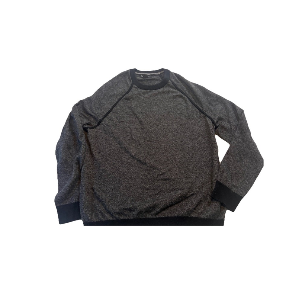 Banana Republic Cotton Cashmere Blend Knit Sweater Crewneck Men's L Black Gray